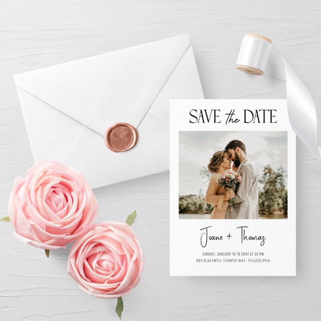 Convite de casamento Minimalista Branco para salva (Criador carregado)