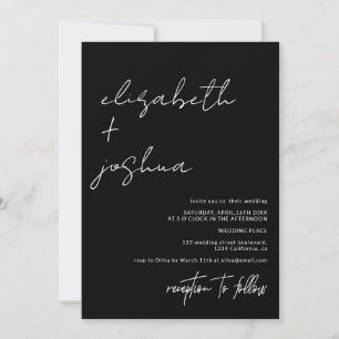 Convite de Casamento Minimalista Caligráfico Moder