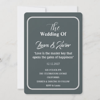 Convite de Casamento Minimalista - Cartão de Anúnc