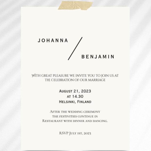 Convite de Casamento Minimalista Clássico (Criador carregado)