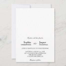 Convite de Casamento Minimalista Clássico Moderno