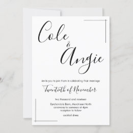 Convite de Casamento Minimalista com Bordas Cruzad