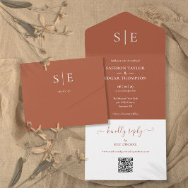 Convite de Casamento Minimalista com Código QR Mon