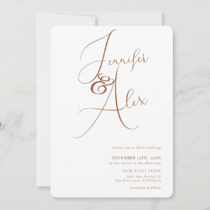 Convite de Casamento Minimalista com Colagem de Fo