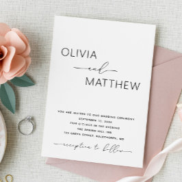 Convite de Casamento Minimalista com Foto + Código