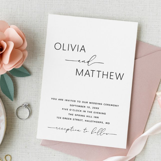Convite de Casamento Minimalista com Foto + Código (Criador carregado)