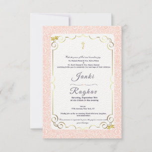 Convite de casamento minimalista com ganesha india