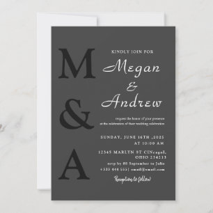 Convite de Casamento Minimalista com Monograma Pre