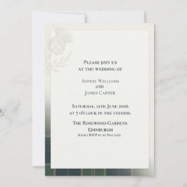 Convite de Casamento Minimalista com Ramalhete de