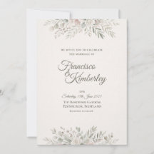 Convite de Casamento Minimalista com Ramalhete Flo