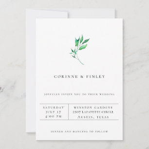 Convite de Casamento Minimalista com Verdor Modern