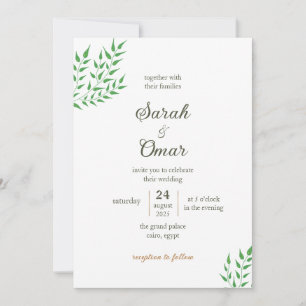 Convite de Casamento Minimalista com Videira e Ver