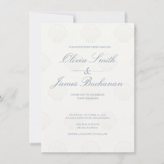 Convite de Casamento Minimalista Costeiro com Conc