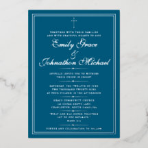 Convite de Casamento Minimalista Cristão com Folha