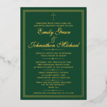 Convite de Casamento Minimalista Cristão com Folha