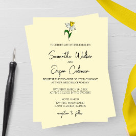 Convite De Casamento Minimalista Daffodil