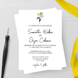 Convite De Casamento Minimalista Daffodil
