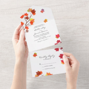 Convite de Casamento Minimalista de Árvore de Outo