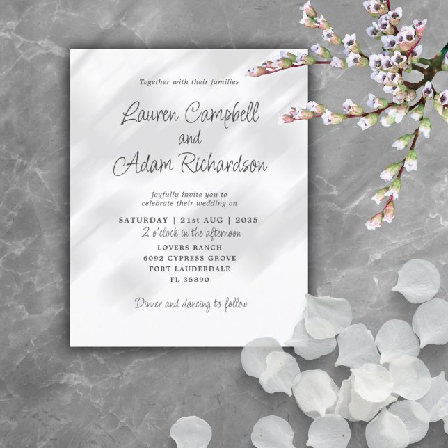 Convite de Casamento Minimalista de Orçamento (Criador carregado)