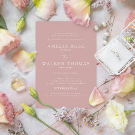 Convite de Casamento Minimalista Dusty Rosa