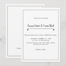 Convite de Casamento Minimalista Editável Moderno