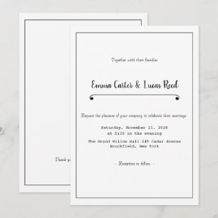 Convite de Casamento Minimalista Editável Moderno