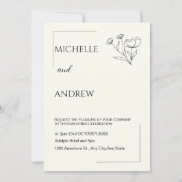 Convite De Casamento Minimalista Elegante