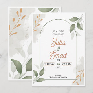 Convite de Casamento Minimalista Elegante