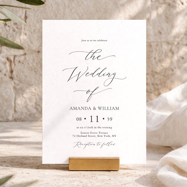 Convite de Casamento Minimalista Elegante (Criador carregado)