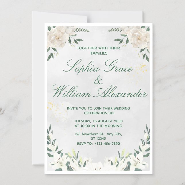 Convite de Casamento Minimalista Elegante (Frente)
