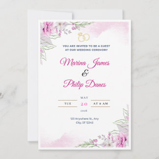 Convite de Casamento Minimalista Elegante