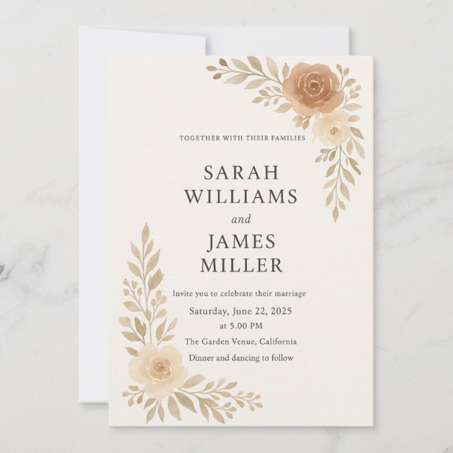 Convite de Casamento Minimalista Elegante (Frente)