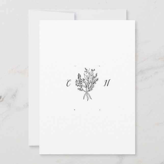 Convite de casamento minimalista elegante (Verso)