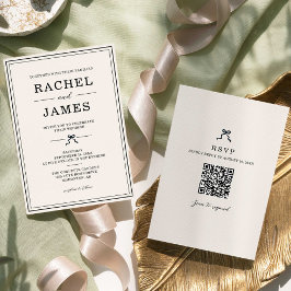 Convite de Casamento Minimalista Elegante Coquette