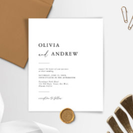 Convite De Casamento Minimalista Elegante De Orçam