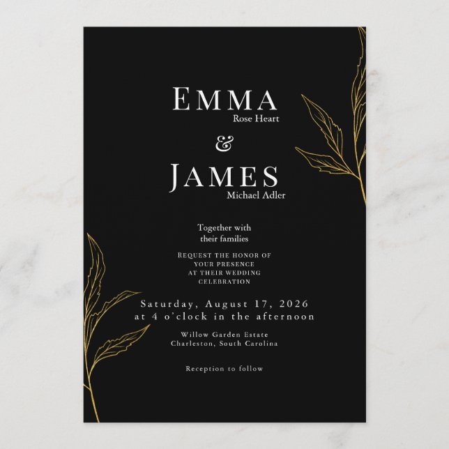 Convite de Casamento Minimalista Elegante | Modern (Frente)