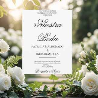 convite de casamento minimalista em espanhol