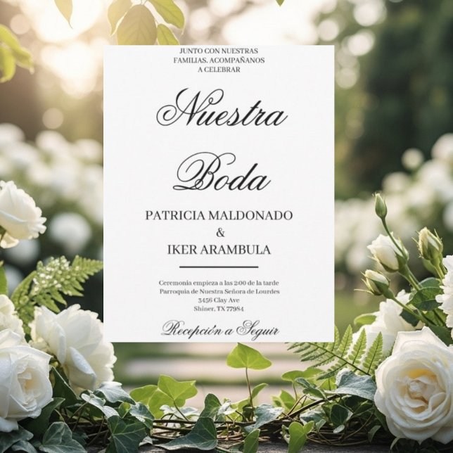 convite de casamento minimalista em espanhol (Criador carregado)