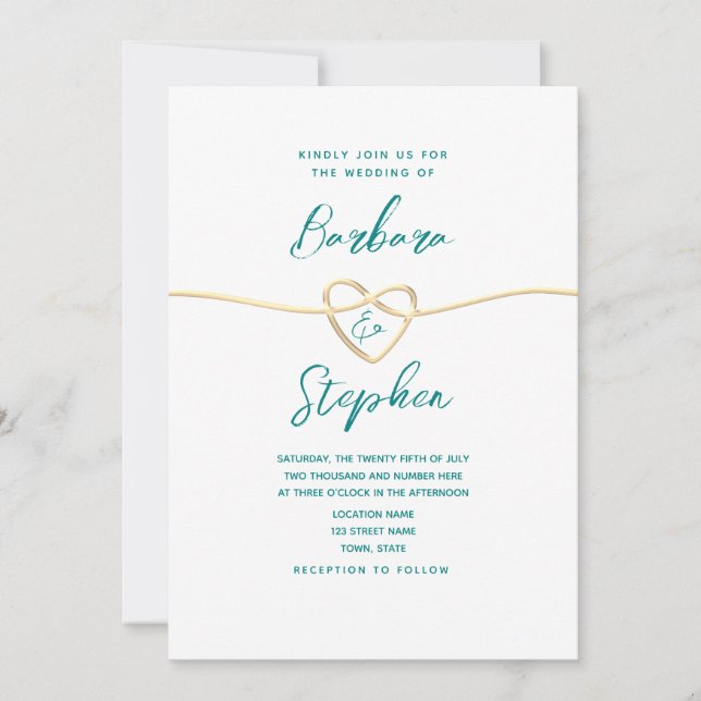 Convite de Casamento Minimalista em Script Azul Ve (Frente)