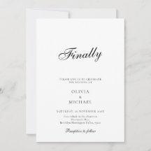 Convite de Casamento Minimalista Finalmente Script