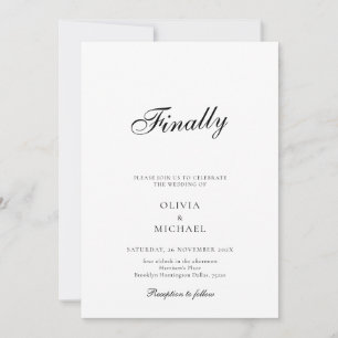 Convite de Casamento Minimalista Finalmente Script