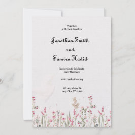 Convite De Casamento Minimalista Floral