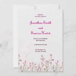 Convite De Casamento Minimalista Floral