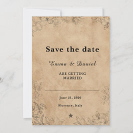 Convite de casamento minimalista floral