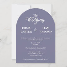 Convite de Casamento Minimalista Lavanda Empoeirad