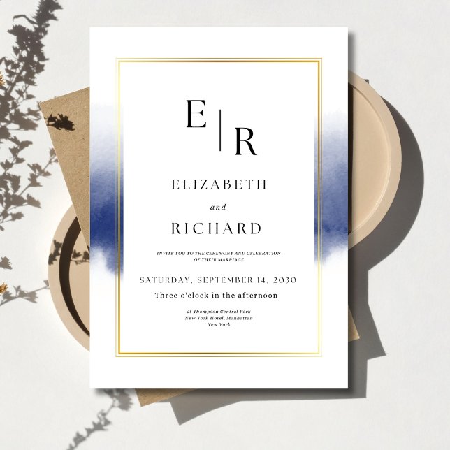 Convite de Casamento Minimalista, Luxo Moderno (Criador carregado)