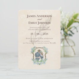 Convite de Casamento Minimalista Marfim | Cust Ele