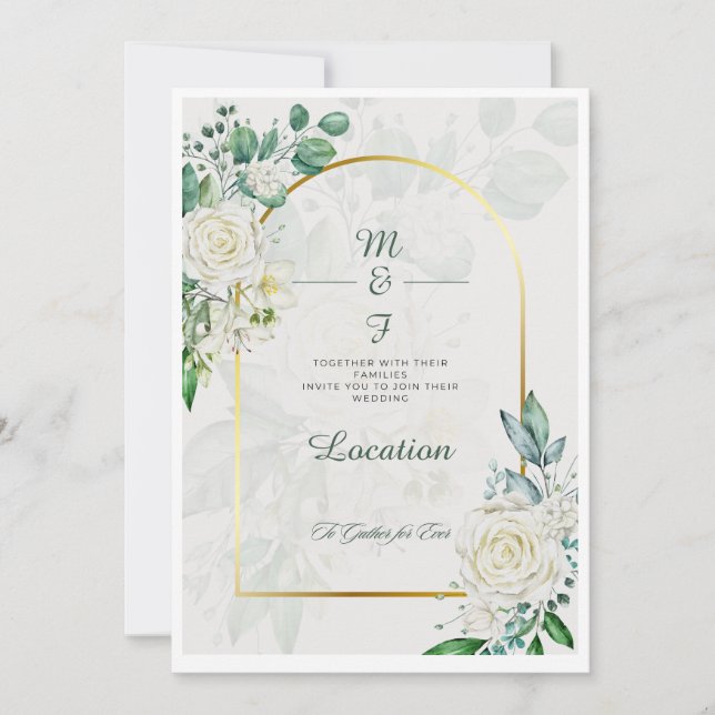 Convite de Casamento Minimalista Moderna | Elegant (Frente)