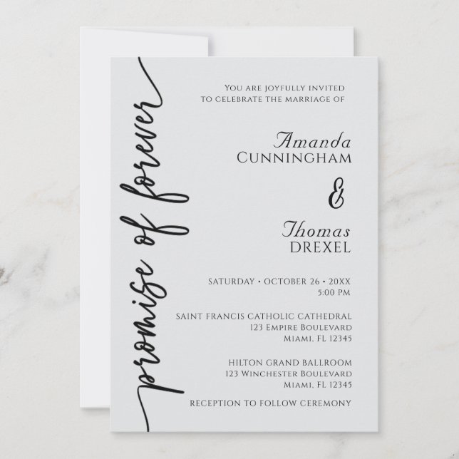 Convite de Casamento Minimalista Moderno (Frente)