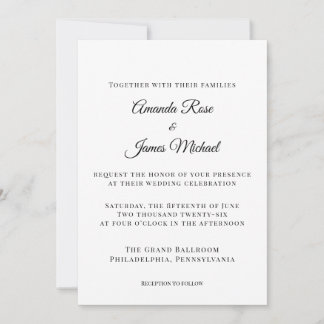 convite de casamento minimalista moderno